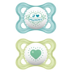 Mam Ι Love Mummy & Daddy Σιλικόνης 2-6m, 2τμχ