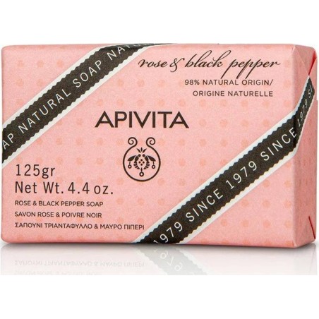 APIVITA Σαπούνι Με Τριαντάφυλλο & Μαύρο Πιπέρι 125g | Σώμα - Αγορά Online
