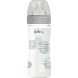 Chicco Glass Well Being 0m + Gray 240ml