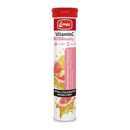 Lanes Vitamin C Plus Beauty Pink Lemonade 500mg 20 αναβράζοντα δισκία