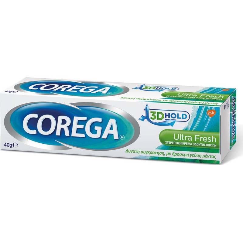 Corega 3D Hold Ultra Fresh Στερεωτική Κρέμα για Τεχνητή Οδοντοστοιχία 40gr