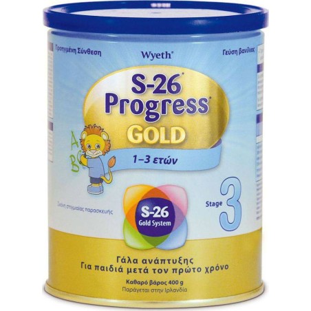 Wyeth Γάλα σε Σκόνη S-26 Progress Gold 3 12m+ 400gr