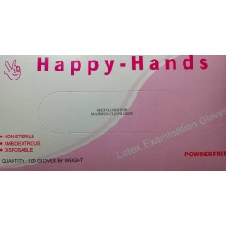 Happy Hands Γάντια Χωρίς Πούδρα Λάτεξ Λευκό 100τμχ
