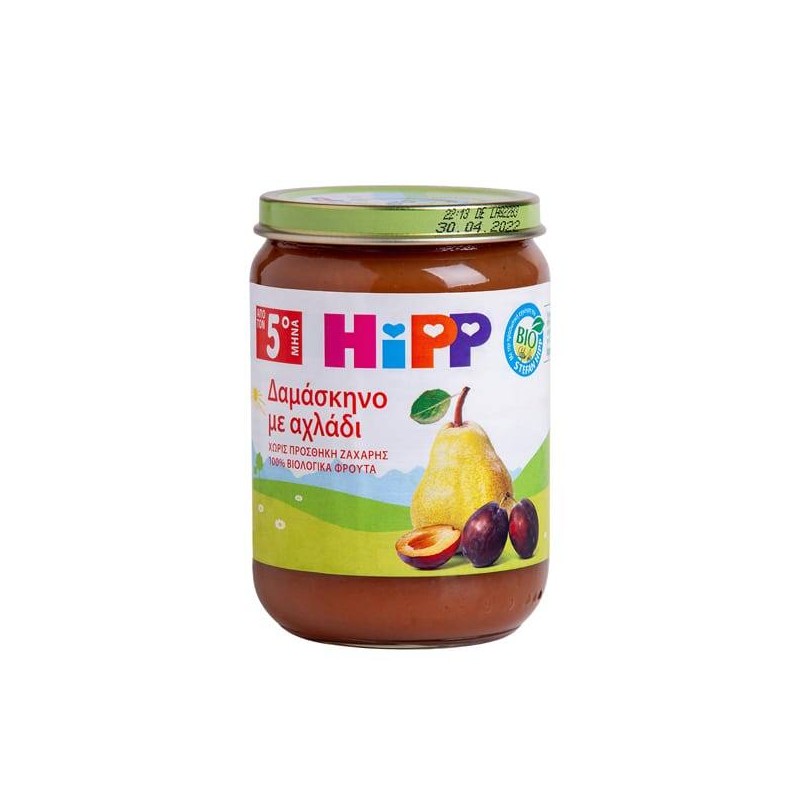 Hipp Φρουτόκρεμα Δαμάσκηνο με Αχλάδι 190gr