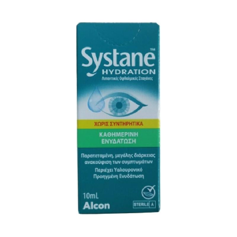 Systane Hydration Χωρίς Συντηρητικά Οφθαλμικές Σταγόνες με Υαλουρονικό Οξύ 10ml
