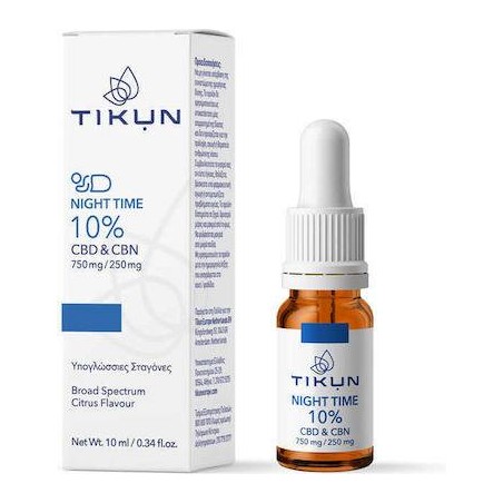 Tikun Night Time CBD 750mg & CBN 250mg Έλαιο Κάνναβης σε Σταγόνες με Γεύση Citrus 10ml
