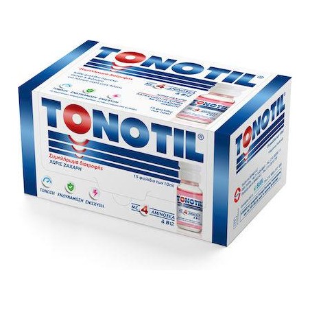 Tonotil Συμπλήρωμα Διατροφής με 4 Αμινοξέα B12 15 vials x 10ml