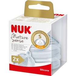 Nuk Nature Sense Θηλές από Σιλικόνη Μικρής Ροής για 0+ μηνών 2τμχ
