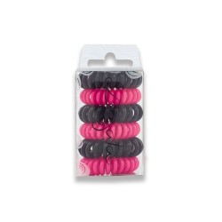 Dessata Hair Ties Black-fuchsia 6τμχ