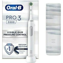 Oral-B Pro 3 3500 Ηλεκτρική Οδοντόβουρτσα με Αισθητήρα Πίεσης και Θήκη Ταξιδίου White Edition