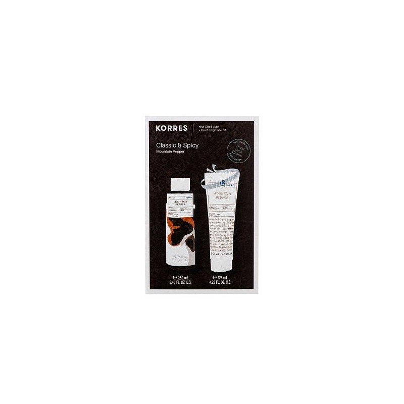 Korres Classic & Spicy Promo Set Mountain Pepper Ανδρικό Αφρόλουτρο, 250ml, Mountain Pepper After Shave Balm Γαλάκτωμα για Μετά 