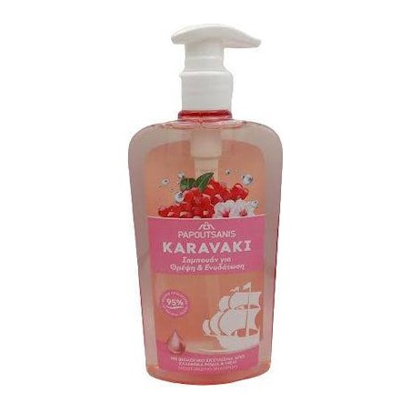 Papoutsanis Karavaki Ροδιά & Μέλι Σαμπουάν για Ενυδάτωση για Όλους τους Τύπους Μαλλιών 600ml