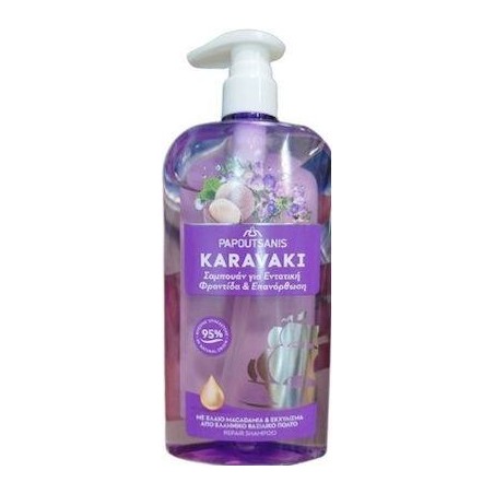 Papoutsanis Karavaki Σαμπουάν Αναδόμησης/Θρέψης για Όλους τους Τύπους Μαλλιών 600ml