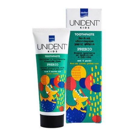 Intermed Unident Kids Toothpaste Prebio Fluoride Από 6 Ετών με Γεύση Ροδάκινου 50ml