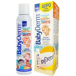 Intermed Αδιάβροχο Παιδικό Αντηλιακό Spray Babyderm για Πρόσωπο & Σώμα SPF50 200ml Δώρο Μπάλα Θαλάσσης