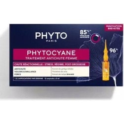 Phyto Phytocyane Traitement Anti-Chute Αμπούλες Μαλλιών κατά της Αντιδραστικής Τριχόπτωσης για Γυναίκες 12x5ml