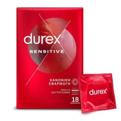Durex Sensitive Προφυλακτικά Πολύ Λεπτά 18Τμχ.