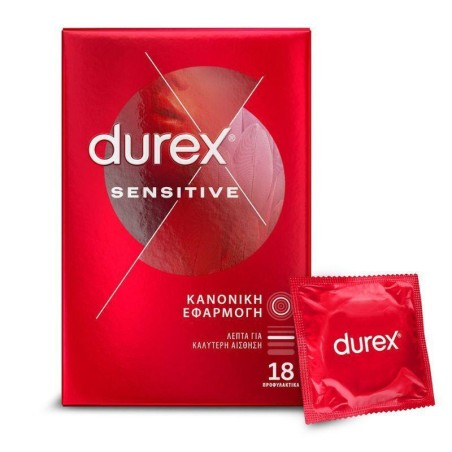 Durex Sensitive Προφυλακτικά Πολύ Λεπτά 18Τμχ.