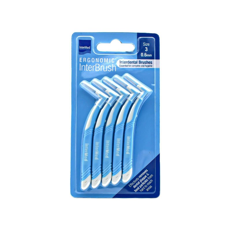 Intermed Ergonomic InterBrush Size 3 Μεσοδόντια Βουρτσάκια Γαλάζια 5τμχ