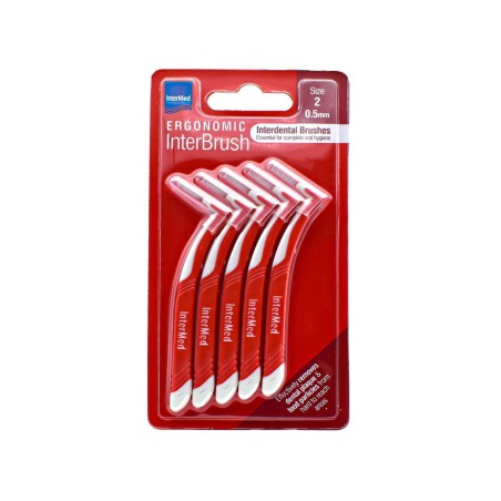 Intermed Ergonomic InterBrush Size 2 Μεσοδόντια Βουρτσάκια Κόκκινα 5τμχ